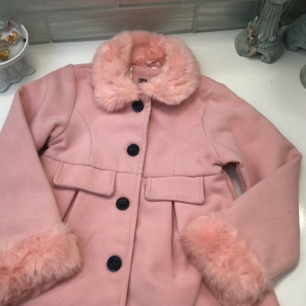 ok! Only Kids Apparel Faux Fur Peacoat Sz 6X EUC!